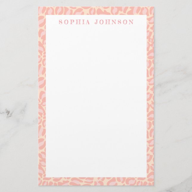 Leopard print texture | Personalized Stationer Stationery (Front)
