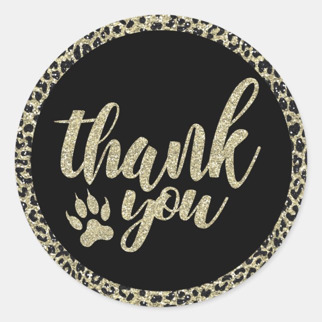 Leopard Print Thank You Sticker (Front)