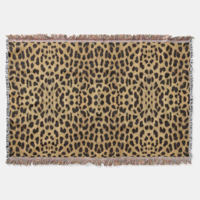 Leopard Print Throw Blanket (Front)