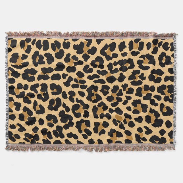 Leopard Print Throw Blanket (Front)