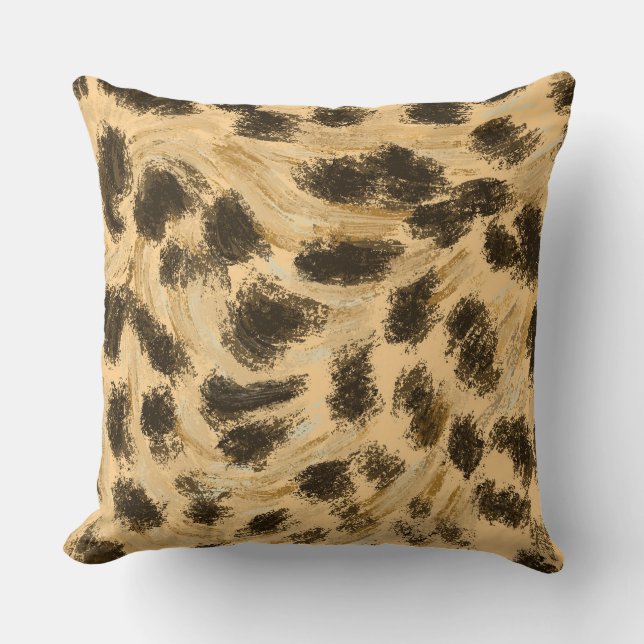 Leopard Print Throw Pillow (Front)