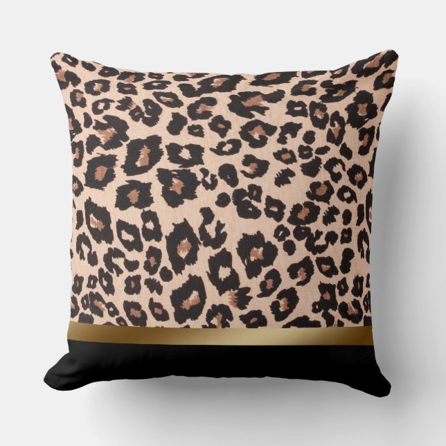 Leopard Print Throw Pillow (Front)