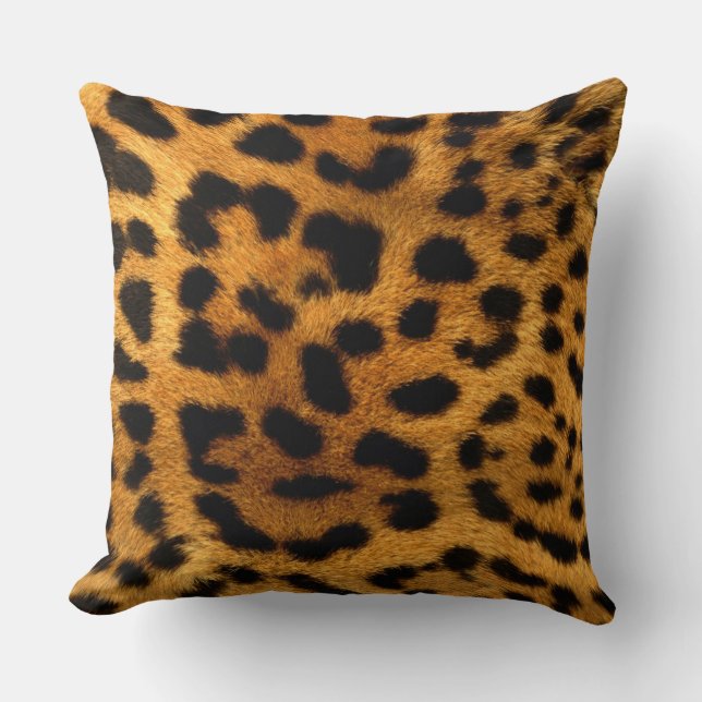 Leopard Print Throw Pillow (Front)