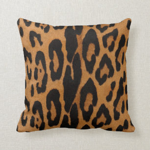 Leopard Print Throw Pillow, Safari Camel & Black Throw Pillow