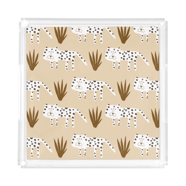 Leopard Print: Timeless Pattern. Acrylic Tray (Front)