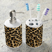 Leopard Print Toothbrush Holder Soap Dispenser (Front)