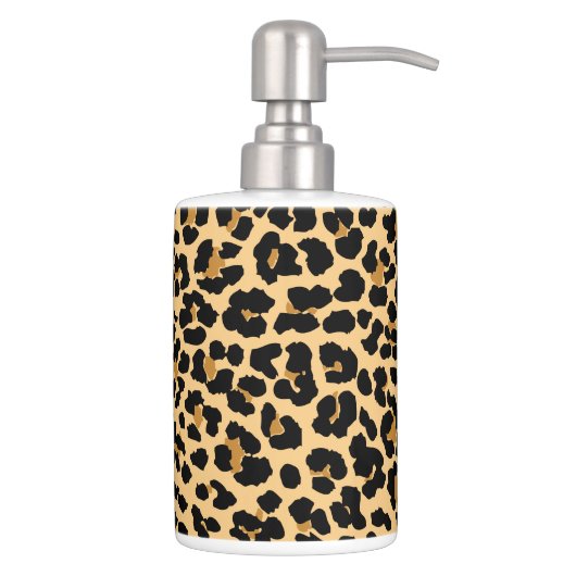 Leopard Print Toothbrush Holder Soap Dispenser (Right)