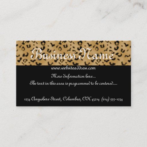 Customizable Leopard Print Topper Business Card