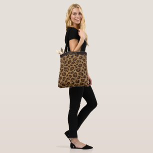 Leopard Print Tote with Custom Name Bag