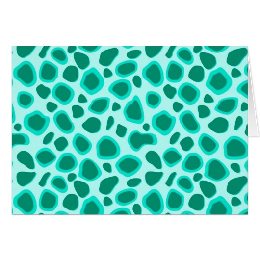 Leopard Print - Turquoise and Aqua Cards (Front Horizontal)