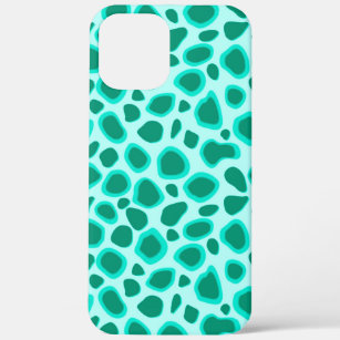 Leopard Print - Turquoise and Aqua iPhone 12 Pro Max Case