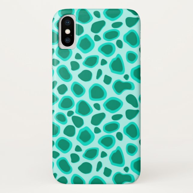 Leopard Print - Turquoise and Aqua Case-Mate iPhone Case (Back)