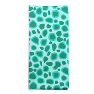 Leopard Print - Turquoise and Aqua Cloth Napkin