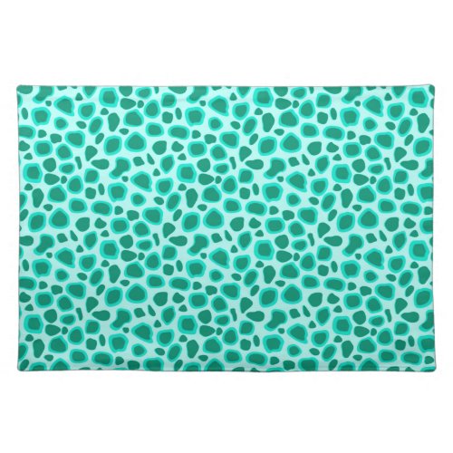 Leopard Print _ Turquoise and Aqua Cloth Placemat
