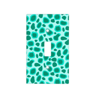 Leopard Print - Turquoise and Aqua Light Switch Cover