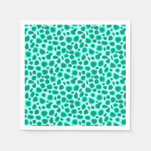 Leopard Print - Turquoise and Aqua Napkins