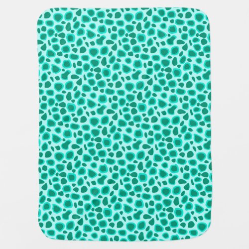 Leopard Print _ Turquoise and Aqua Receiving Blanket