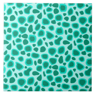 Leopard Print - Turquoise and Aqua Tile