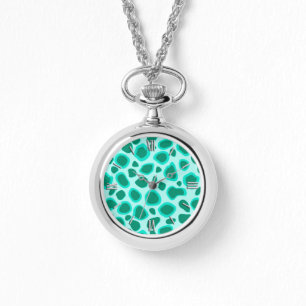 Leopard Print - Turquoise and Aqua Watch