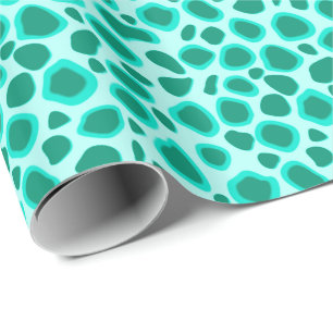 Leopard Print - Turquoise and Aqua Wrapping Paper