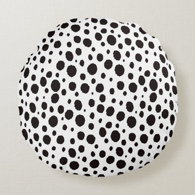 Leopard Print Vintage Seamless Design Round Pillow (Front)