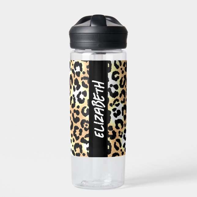 Leopard Print Water Bottle (Front)
