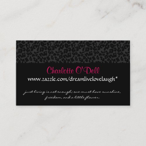 leopard print; website marketing business card template