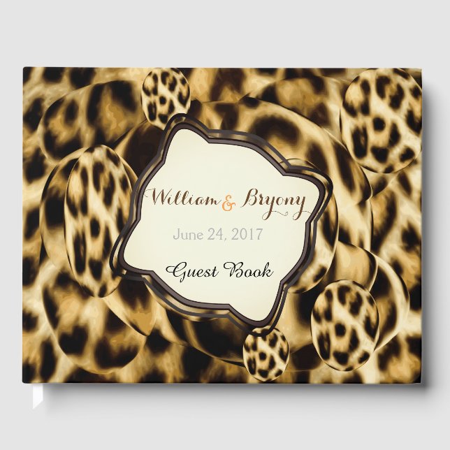 Leopard Print Wedding Guest Book (Front)