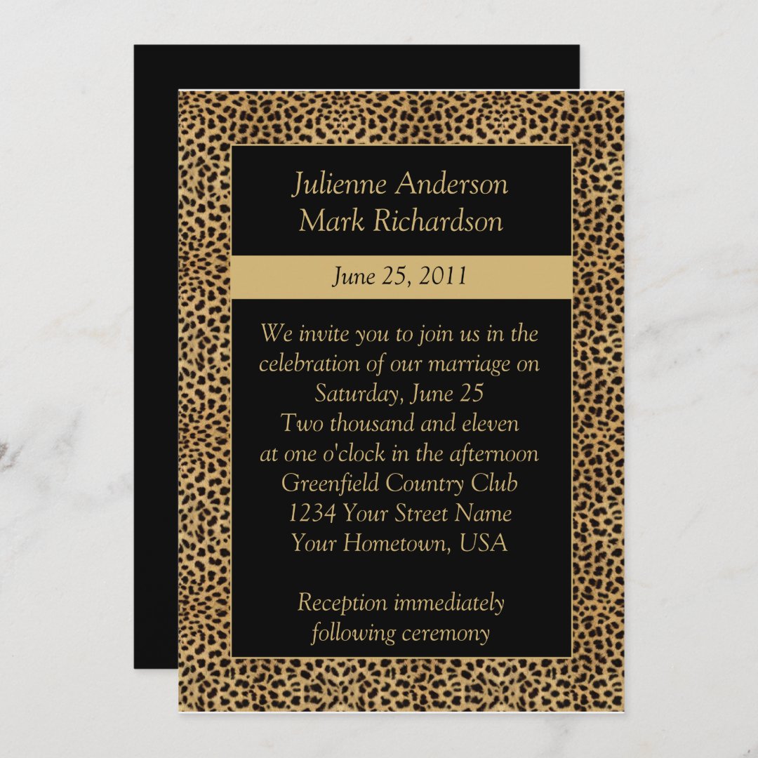 Leopard Print Wedding Invitation | Zazzle