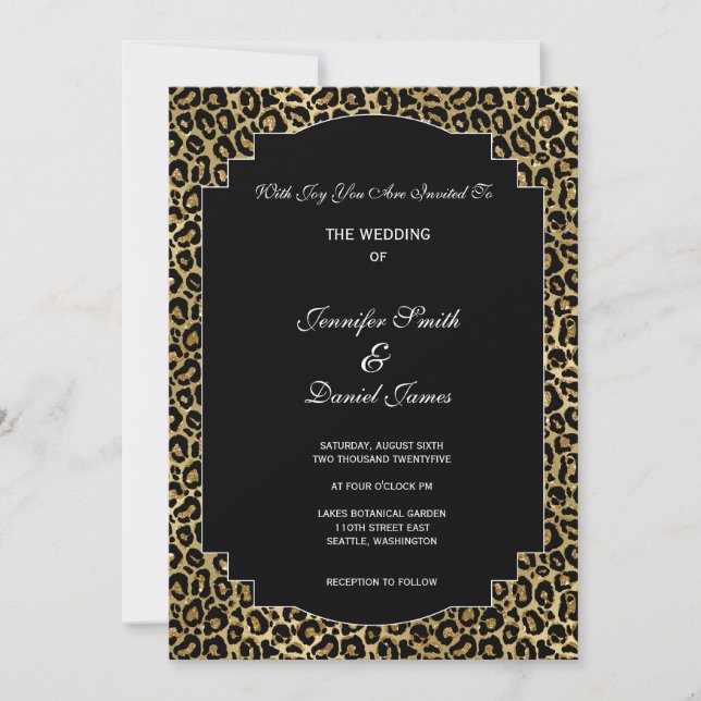 Leopard Print Wedding Invitation (Front)