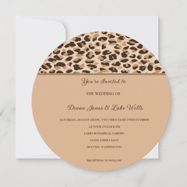 Leopard Print Wedding Invitation (Front)