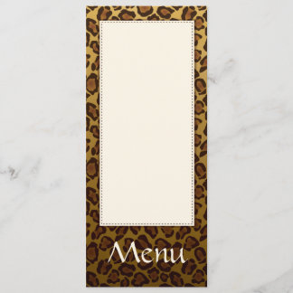Leopard Print Wedding Menu - customizable matching