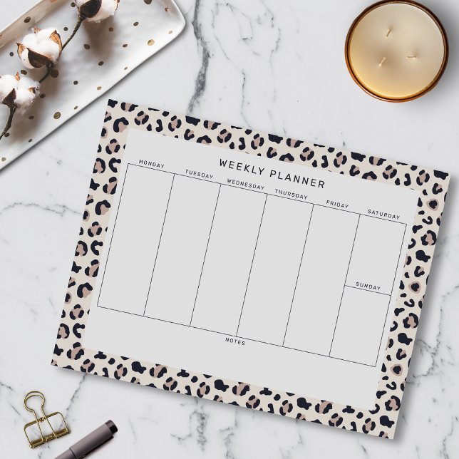 Leopard Print  Weekly Planner Tearawy Notepad (Creator Uploaded)