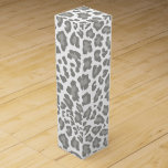 Leopard Print White and Gray Wine Box<br><div class="desc">Leopard animal print products for the home,  office,  and personal use featuring a pretty white and gray design,  great for anyone who loves big cats,  especially the leopard,  and classy,  chic,  modern designs.</div>