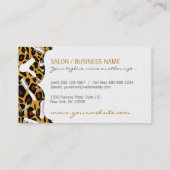 Leopard Print & White Hair Salon Tools Business Card (Back)