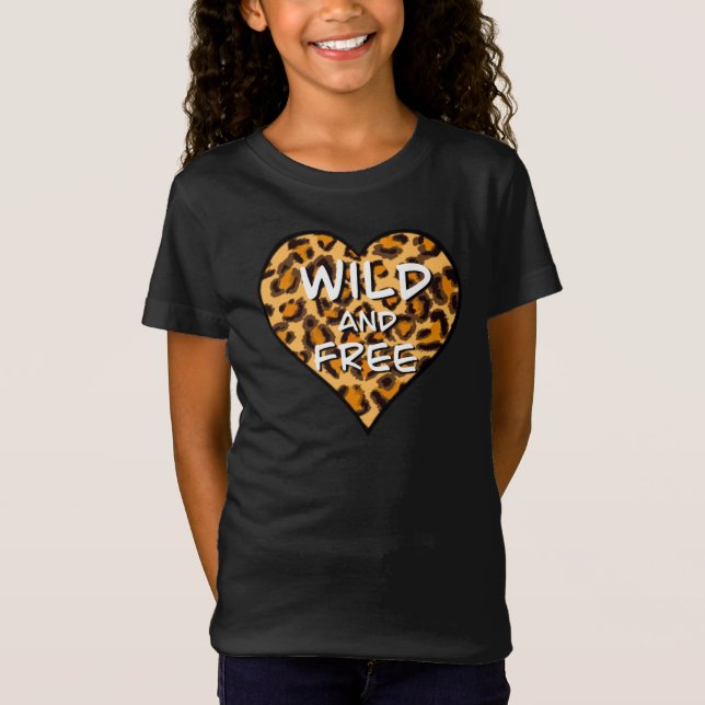 Leopard print | wild and free heart | Love T-Shirt (Front)