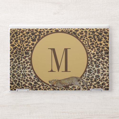 Leopard Print Wild Animal Tropical Monogram HP Laptop Skin