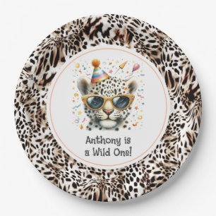 Leopard Print "Wild One" Animal Birthday Party Paper Plates