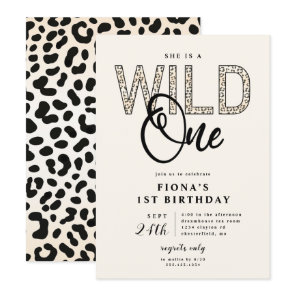 Leopard Print Wild One Birthday  Invitation