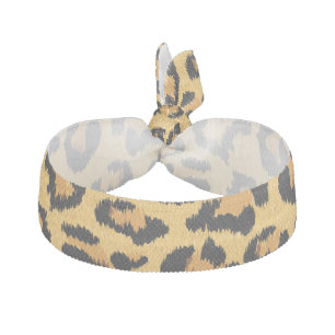 Leopard Print Wild Safari Style Faux Fur Pattern Elastic Hair Tie