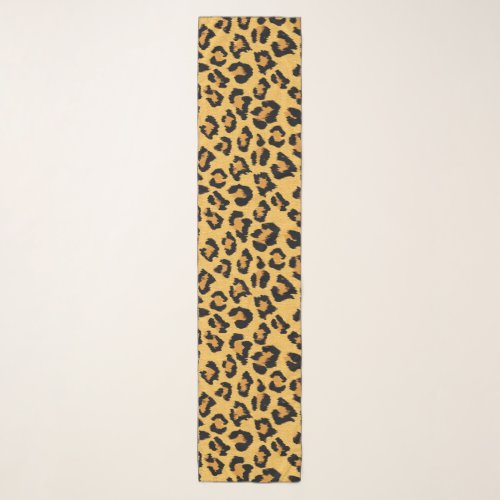 Leopard Print Wild Safari Style Faux Fur Pattern Scarf