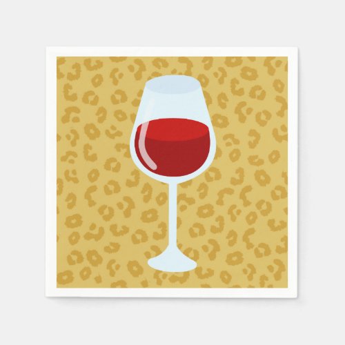Leopard Print Wine Glass Paper Napkins