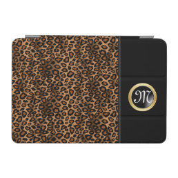 Leopard Print with Black and Gold Accents iPad Mini Cover
