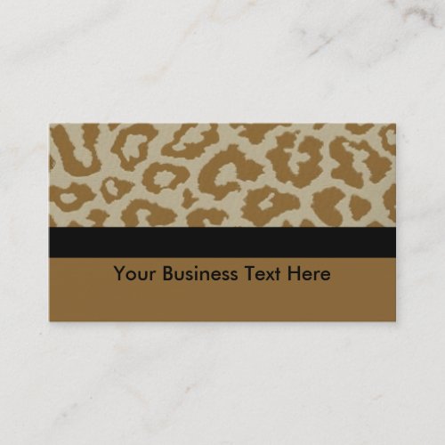 leopard print with black stripe business card templates