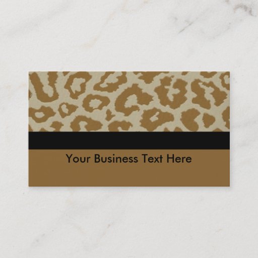 Customizable leopard print with black stripe business card templates