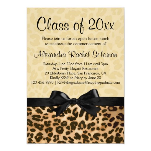 Cheetah Graduation Invitations 2