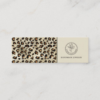 Leopard Print With Custom Logo Earrings Display Mini Business Card