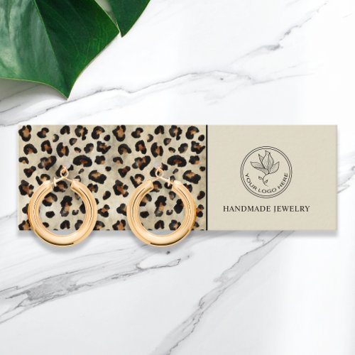 Leopard Print With Custom Logo Earrings Display Mini Business Card