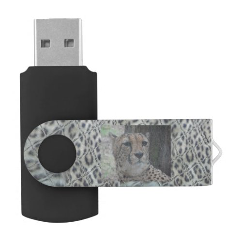 Leopard Print with Cute Leopard Face USB stick Flash Drive