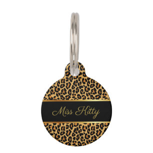 Leopard Print With Gold Luxury Name Tag